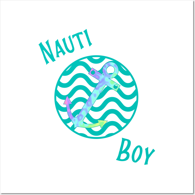 Nauti Boy Turquoise Wall Art by SartorisArt1